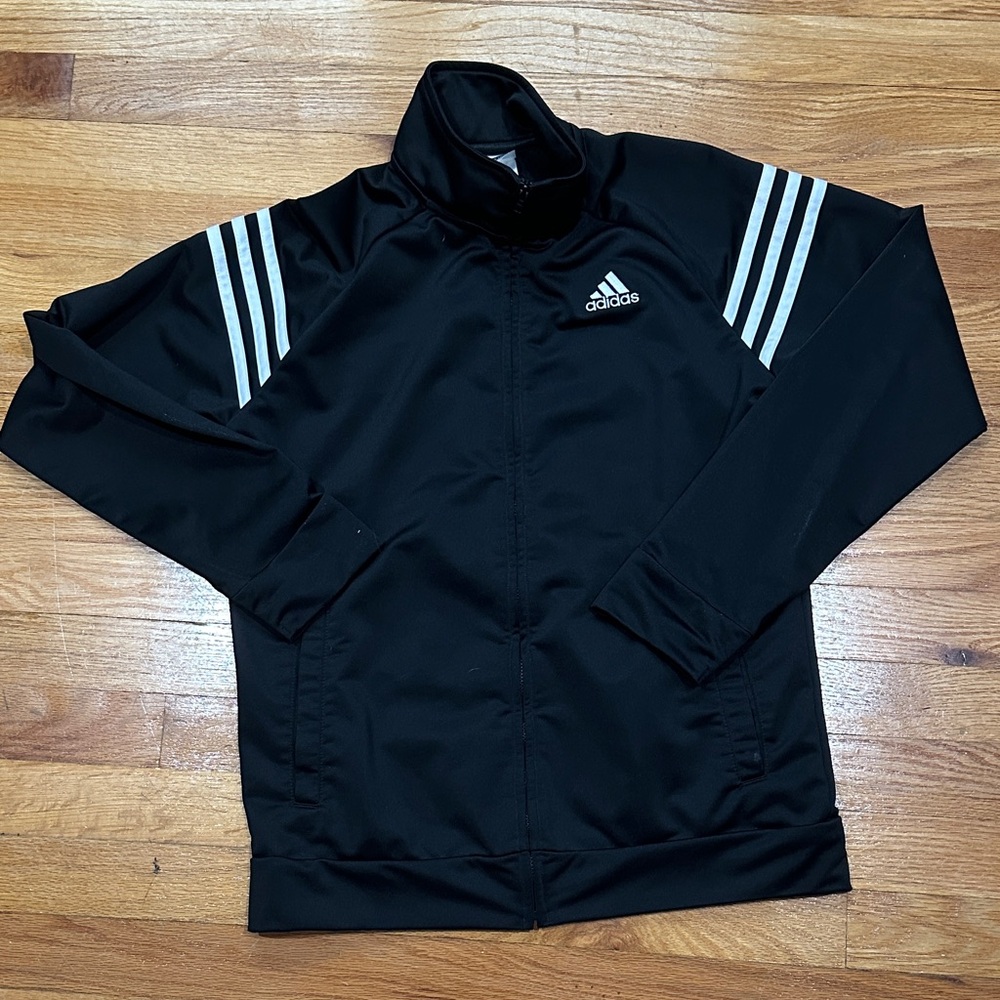 Adidas boys warm up soccer style zip front jacket